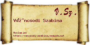 Váncsodi Szabina névjegykártya