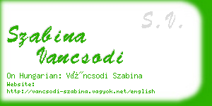 szabina vancsodi business card